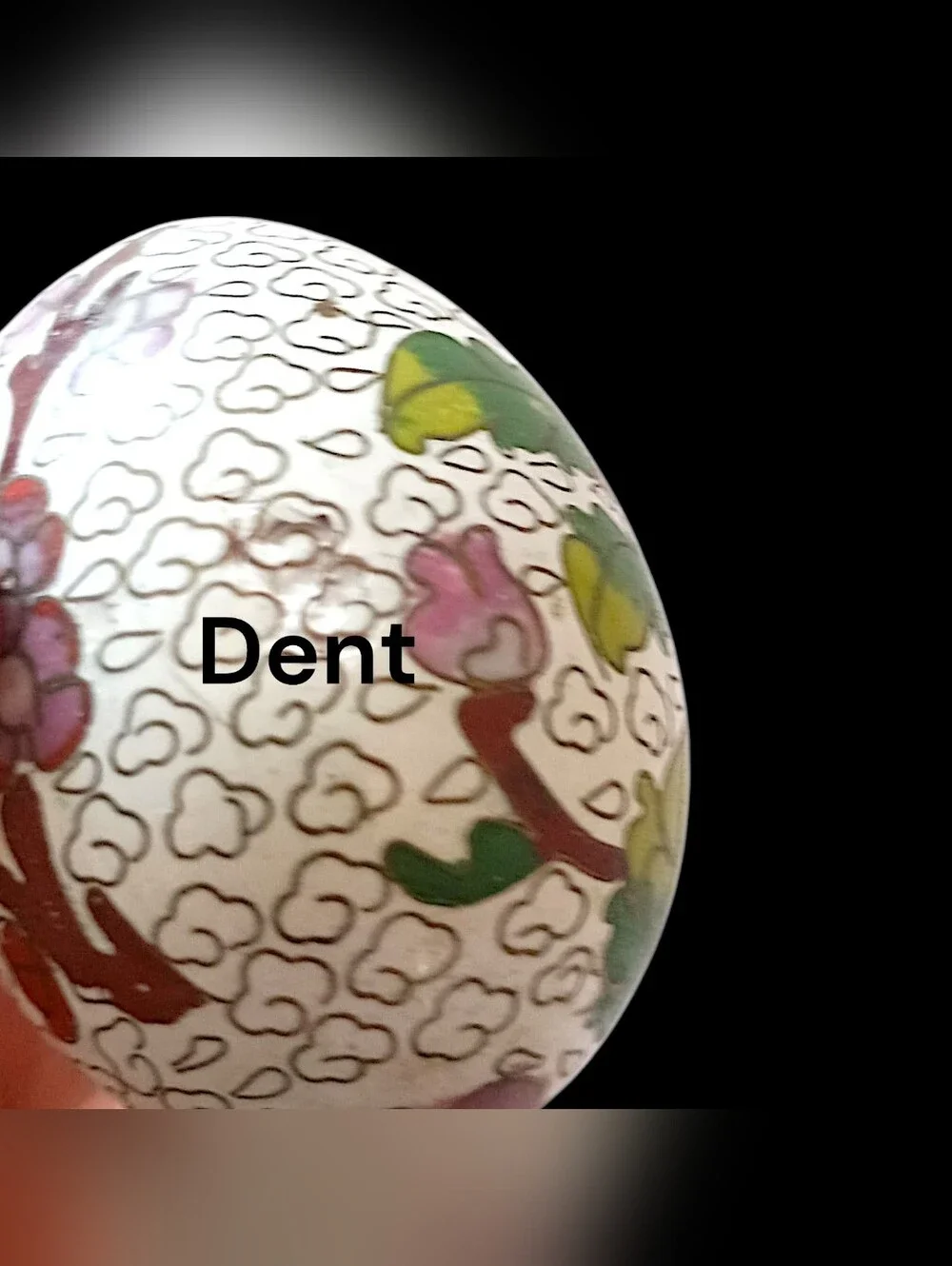 Vintage Chinese Cloisonne Enamel Over Brass Egg‎ Floral Trinket Decor Wood Stand